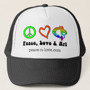 Camionero Gorra de los Rótulos de la paz, del amor y del