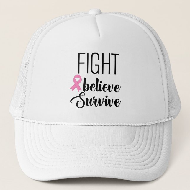 Camionero Gorra de lucha y creencia contra el cáncer (Anverso)