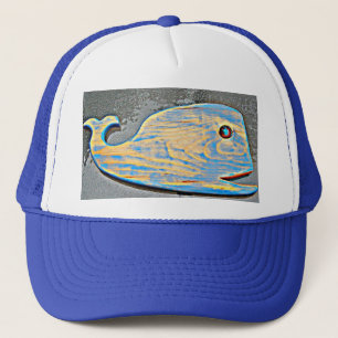 Camionero gorra de madera tallado de la ballena
