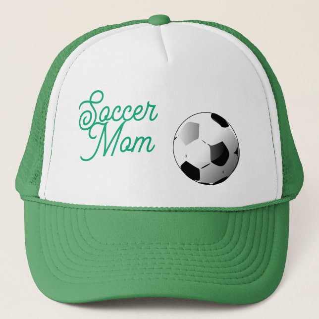 Camionero Gorra de Mamá de Fútbol Verde y Blanco (Anverso)