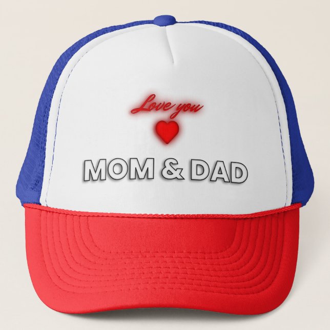 Camionero Gorra de mamá y papá | Diseño de amor familiar (Anverso)