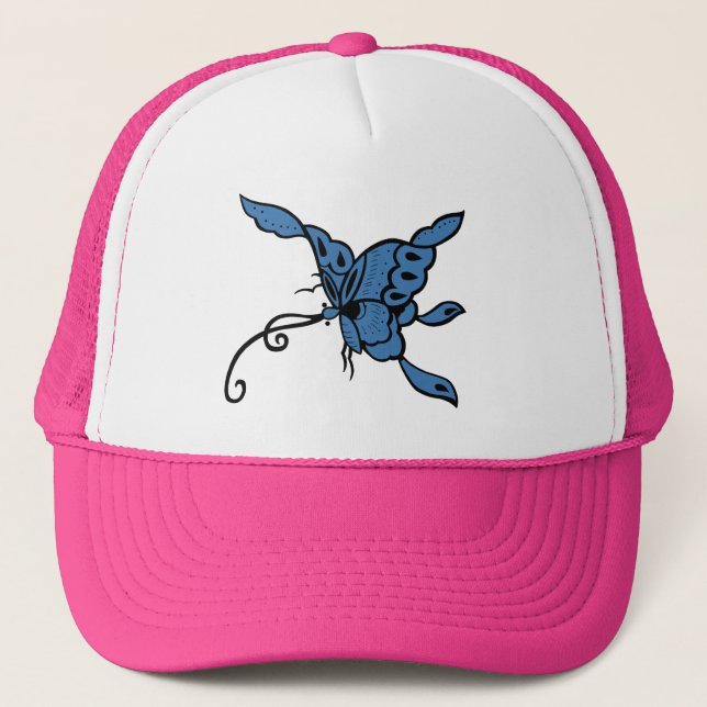 Camionero Gorra de mariposa azul (Anverso)