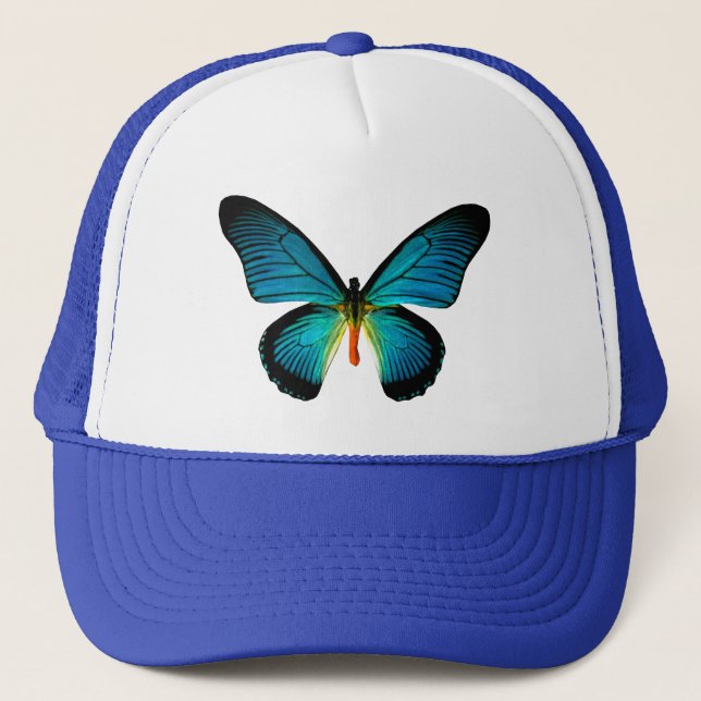 Camionero Gorra de mariposa azul (Anverso)