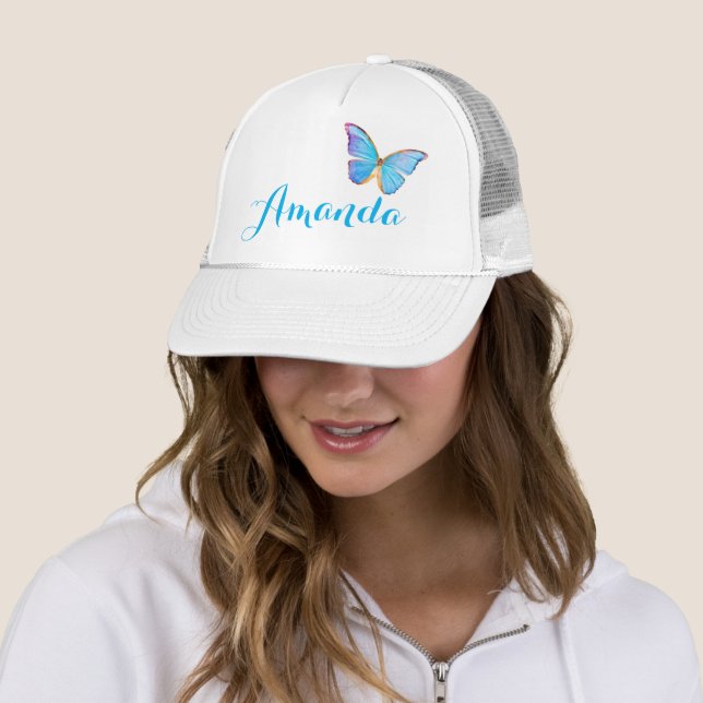 Camionero Gorra de mariposa azul personalizado (In situ)