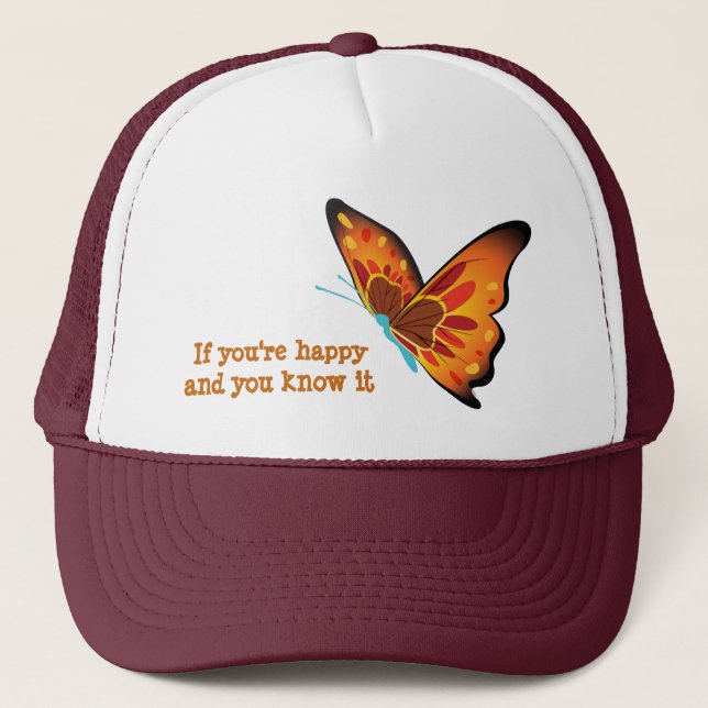 Camionero Gorra de mariposa - Gorra feliz (Anverso)