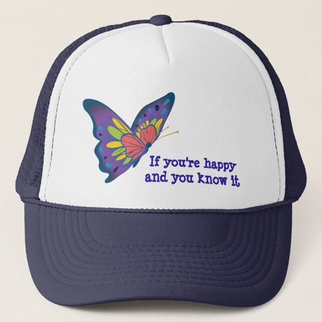 Camionero Gorra de mariposa - Gorra feliz (Anverso)