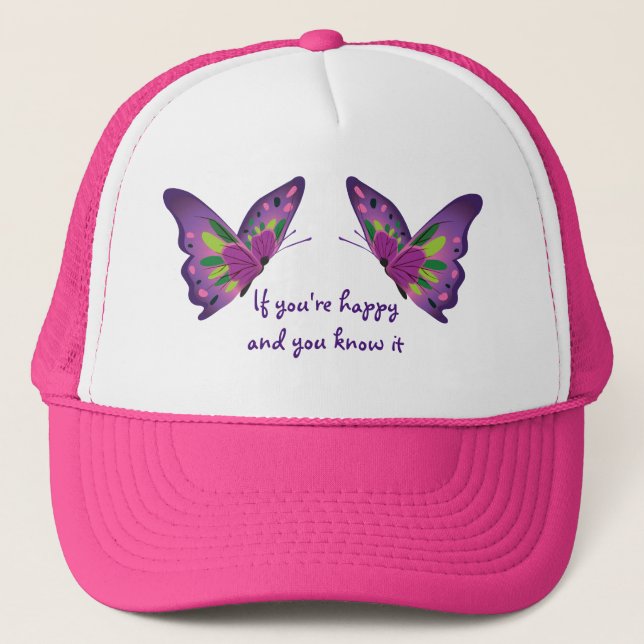 Camionero Gorra de mariposa - Gorra feliz (Anverso)