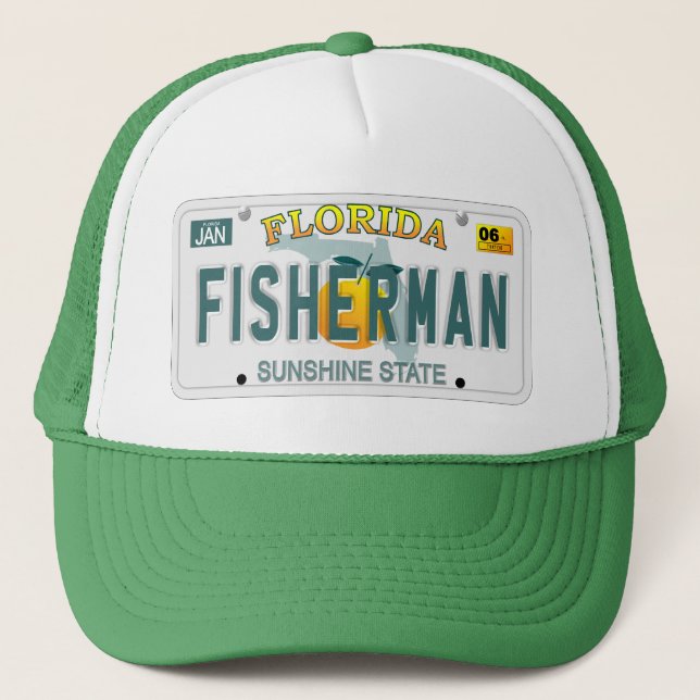 Camionero Gorra de matrículas de Florida Fisher (Anverso)