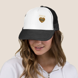 Camionero "Gorra de mujer - Gorra de diseño del corazón dora