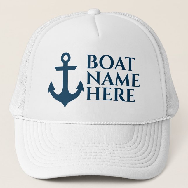 Camionero Gorra de nombre de barco personalizado para propie (Anverso)