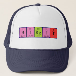 Camionero Gorra de nombre de tabla periódica Birgit