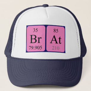 Camionero gorra de nombre de tabla periódica Brat