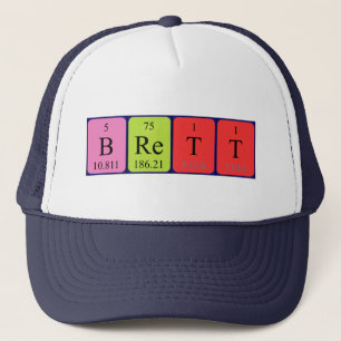 Camionero Gorra de nombre de tabla periódica Brett