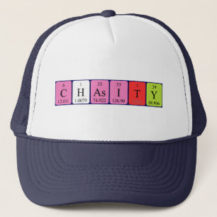 Camionero Gorra de nombre de tabla periódica Chasity