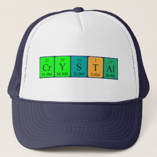 Camionero Gorra de nombre de tabla periódica Crystal
