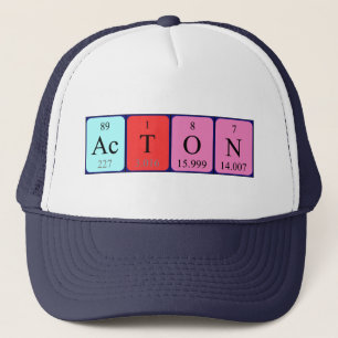 Camionero Gorra de nombre de tabla periódica de Acton