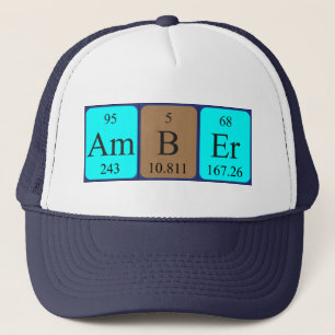 Camionero Gorra de nombre de tabla periódica de ámbar