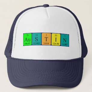 Camionero Gorra de nombre de tabla periódica de Austin