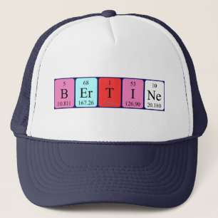 Camionero Gorra de nombre de tabla periódica de Bertine
