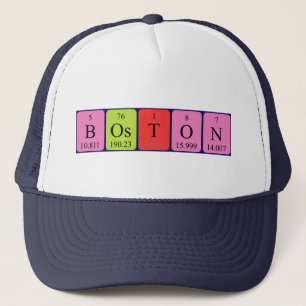 Camionero Gorra de nombre de tabla periódica de Boston