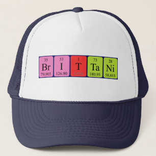 Camionero Gorra de nombre de tabla periódica de Brittani