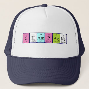 Camionero Gorra de nombre de tabla periódica de champagne