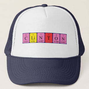 Camionero Gorra de nombre de tabla periódica de Clinton