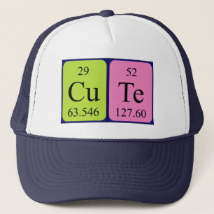 Camionero Gorra de nombre de tabla periódica de corte