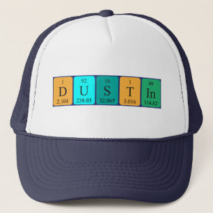 Camionero Gorra de nombre de tabla periódica de Dustin