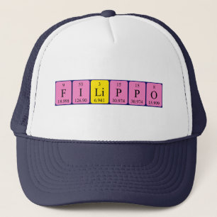 Camionero Gorra de nombre de tabla periódica de Filippo