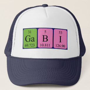 Camionero Gorra de nombre de tabla periódica de Gabi