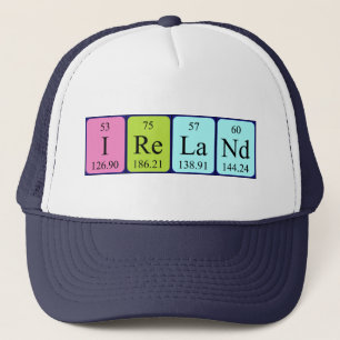 Camionero Gorra de nombre de tabla periódica de Irlanda