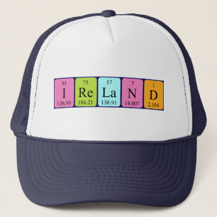 Camionero Gorra de nombre de tabla periódica de Irlanda