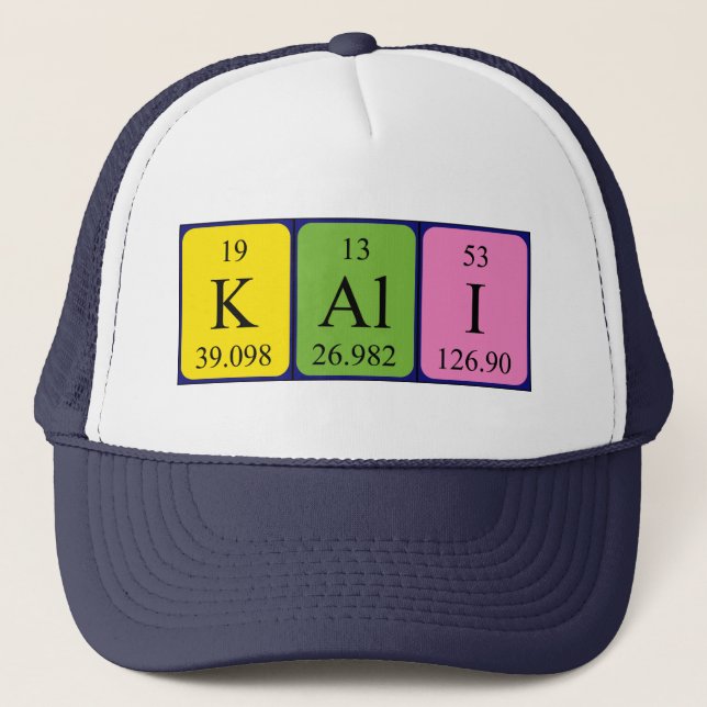 Camionero Gorra de nombre de tabla periódica de Kali (Anverso)