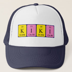 Camionero gorra de nombre de tabla periódica de Kiki
