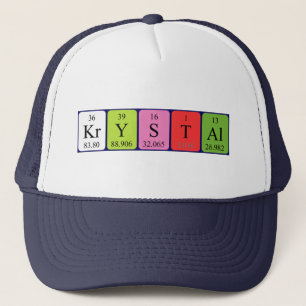 Camionero Gorra de nombre de tabla periódica de Krystal