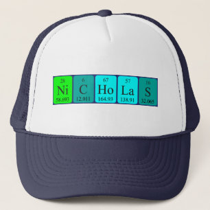 Camionero Gorra de nombre de tabla periódica de Nicholas