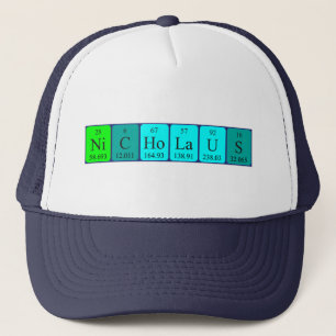 Camionero Gorra de nombre de tabla periódica de Nicholaus