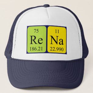 Camionero gorra de nombre de tabla periódica de rena