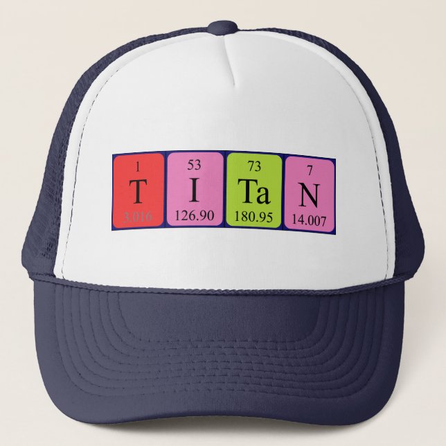 Camionero Gorra de nombre de tabla periódica de Titan (Anverso)