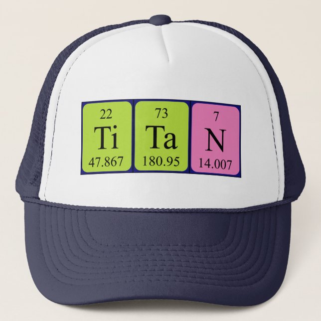 Camionero Gorra de nombre de tabla periódica de Titan (Anverso)