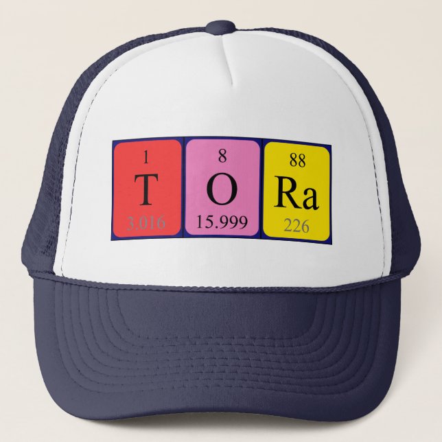 Camionero Gorra de nombre de tabla periódica de Tora (Anverso)