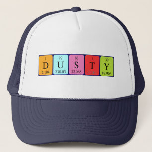 Camionero gorra de nombre de tabla periódica dudoso