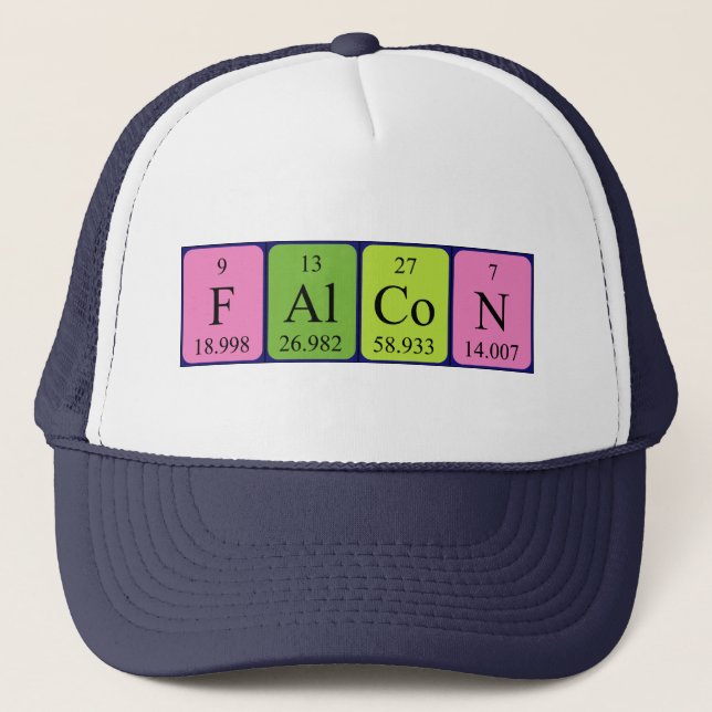 Camionero Gorra de nombre de tabla periódica Falcon (Anverso)