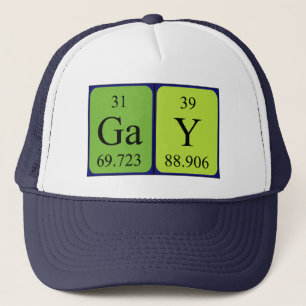 Camionero gorra de nombre de tabla periódica gay