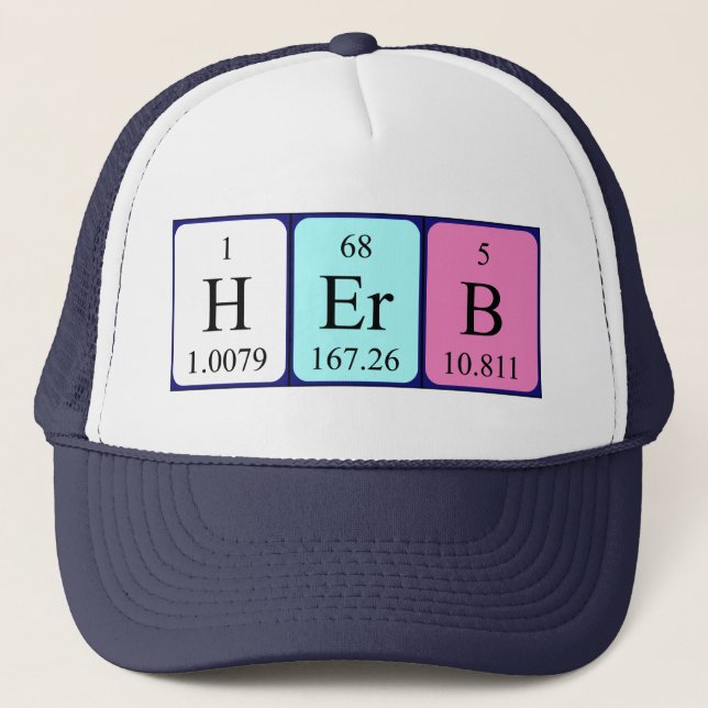 Camionero Gorra de nombre de tabla periódica Herb (Anverso)