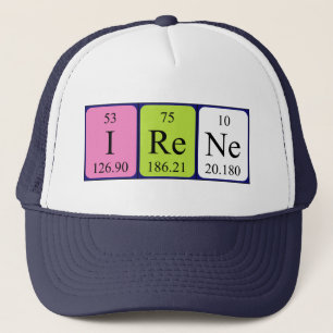 Camionero gorra de nombre de tabla periódica Irene