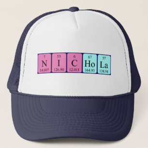 Camionero Gorra de nombre de tabla periódica Nichola