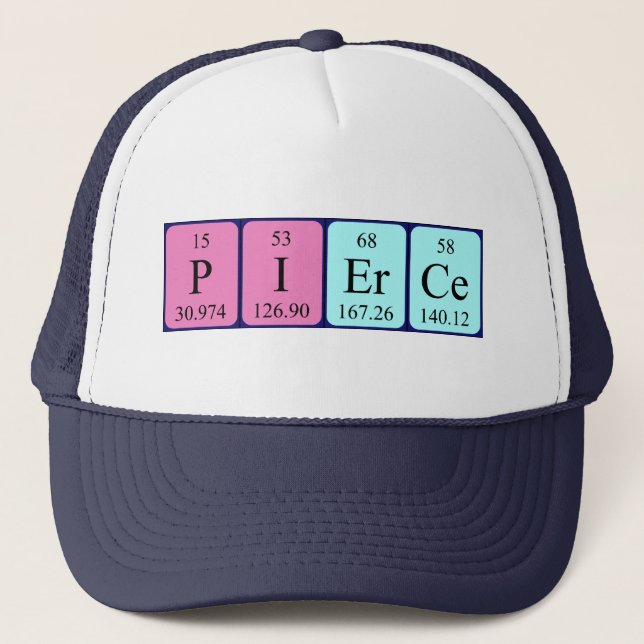 Camionero Gorra de nombre de tabla periódica Pierce (Anverso)