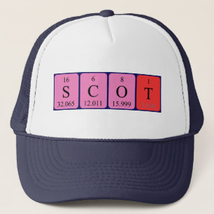 Camionero Gorra de nombre de tabla periódica Scot